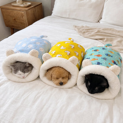 Pawccino™ Saco Abrazo – Cama Cálida para Gatos y Perros