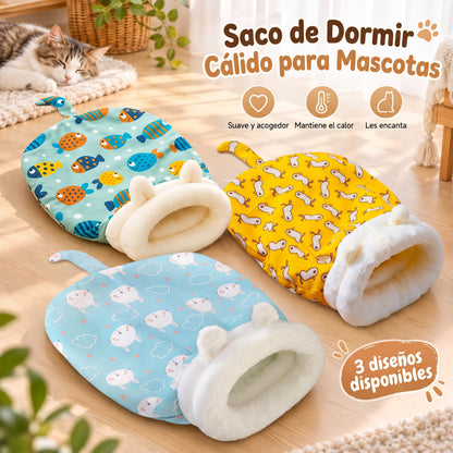 Pawccino™ Saco Abrazo – Cama Cálida para Gatos y Perros