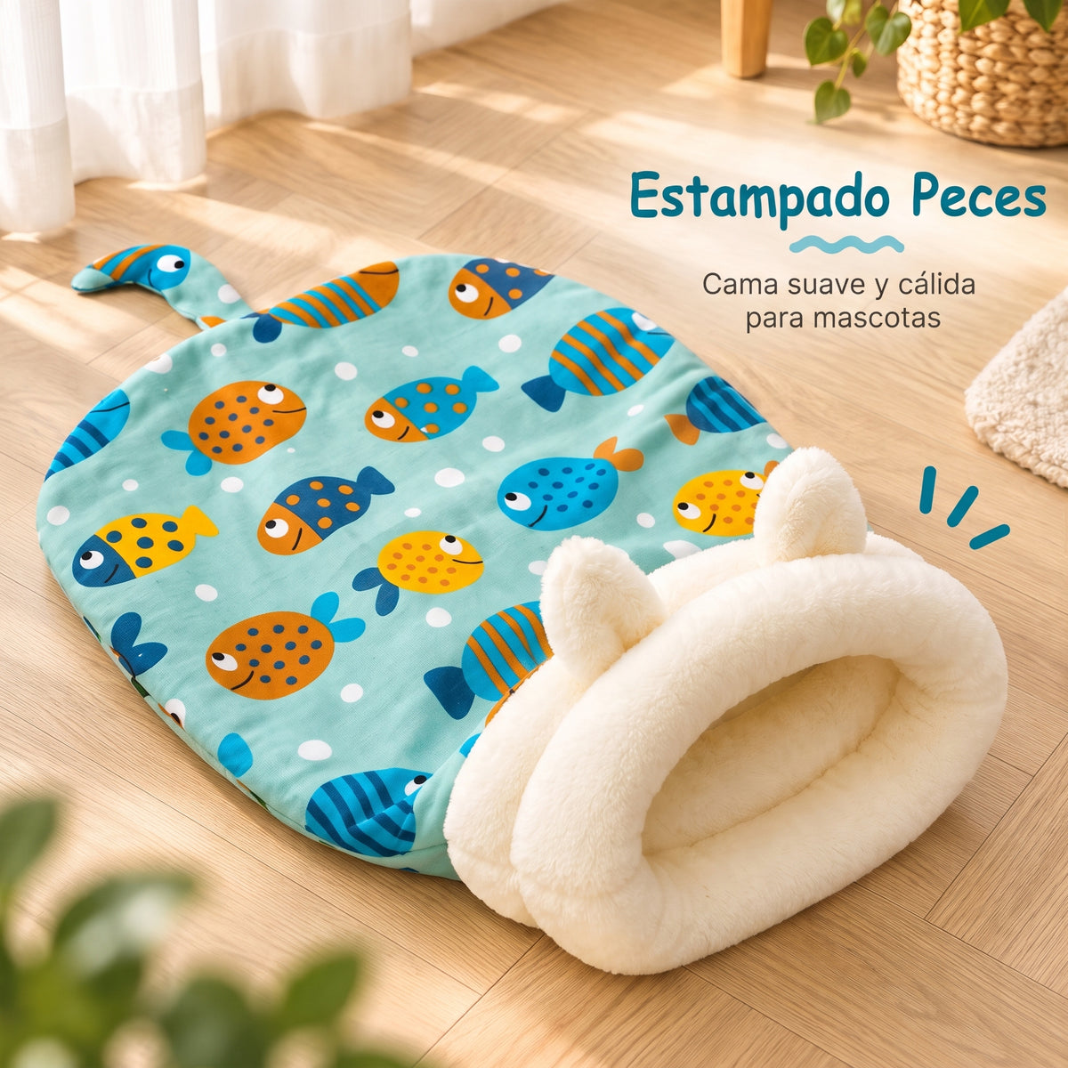 Pawccino™ Saco Abrazo – Cama Cálida para Gatos y Perros