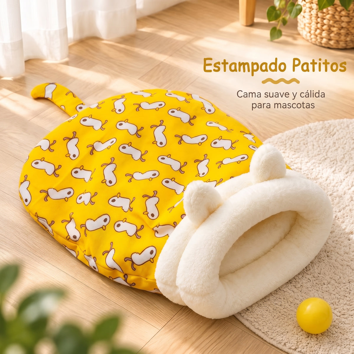 Pawccino™ Saco Abrazo – Cama Cálida para Gatos y Perros