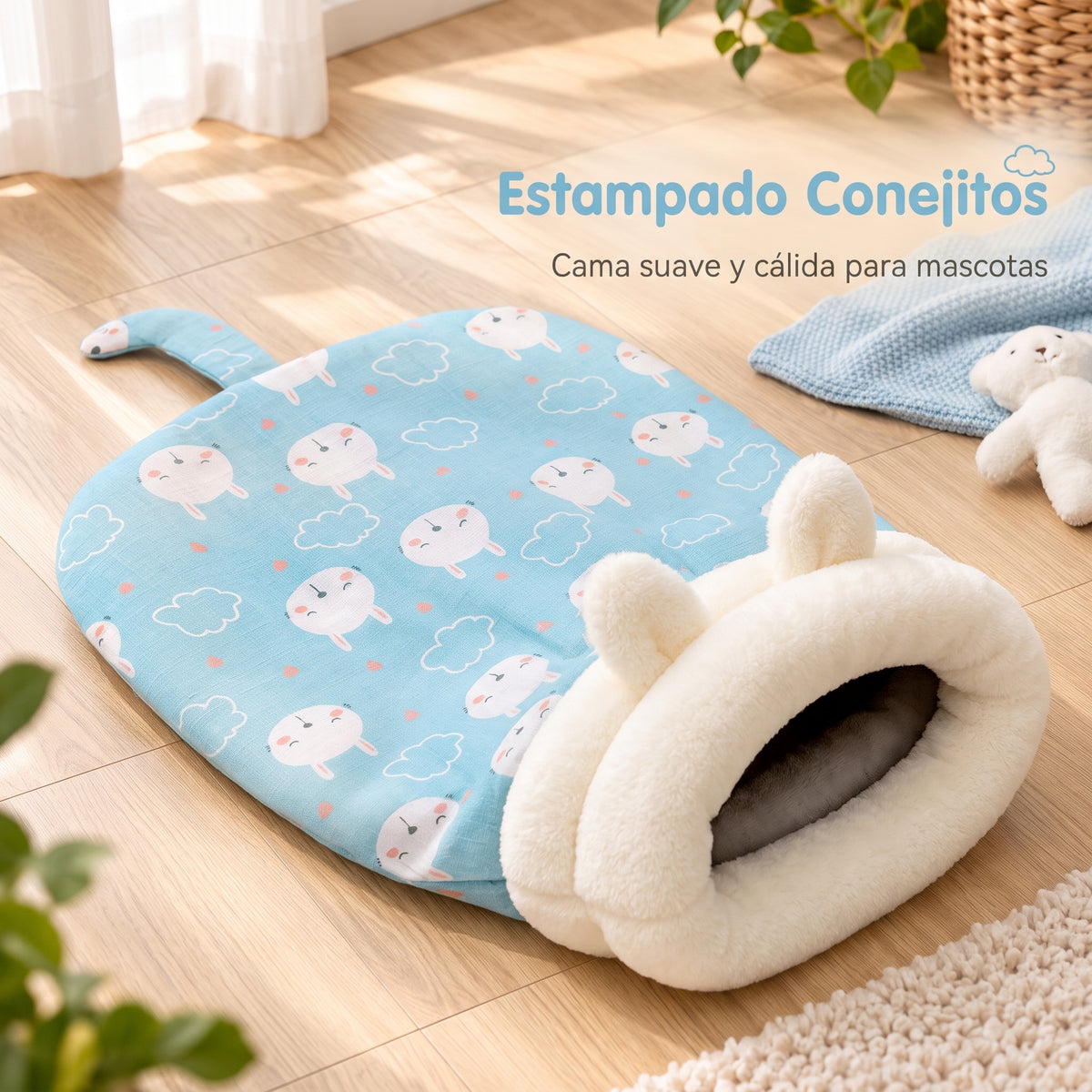 Pawccino™ Saco Abrazo – Cama Cálida para Gatos y Perros